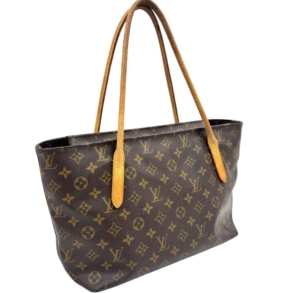 Louis Vuitton Raspail Monogram Shoulder Bag Handbag Tote Brown Leather